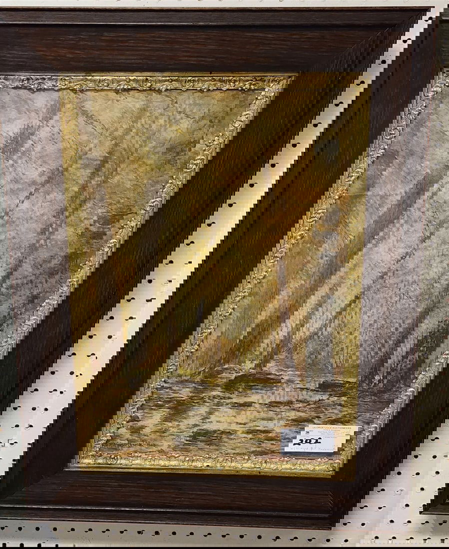 Framed Watercolor Landscape Sgnd D.F. Hasbrouck 1915  19 1/2" X 13 1/2" w/Frame 27" X 21" (1 of 1)