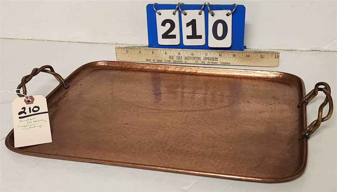 Vintage Gustav Stickley Craftsman Workshop Copper Tray w/Brass Handles 15 1/2" X 12" (From Zulma P. (1 of 2)
