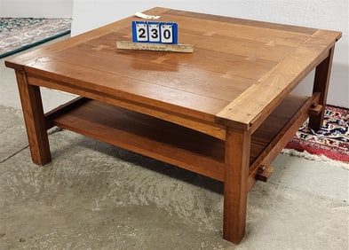 Stickley Mission Oak Style Cherry Coffee Table 18" H X 38 1/2" Sq.