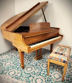 Steinway & Sons Model S Walnut Grand Piano w/Bench