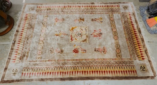 Silk Hand Loomed Asian Style Rug 6' X 9'4"