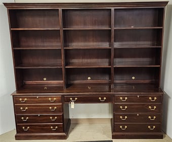 Stickley Mahog Office Bookcase Crudenza 6'11" H X 7'7" W X 20" D