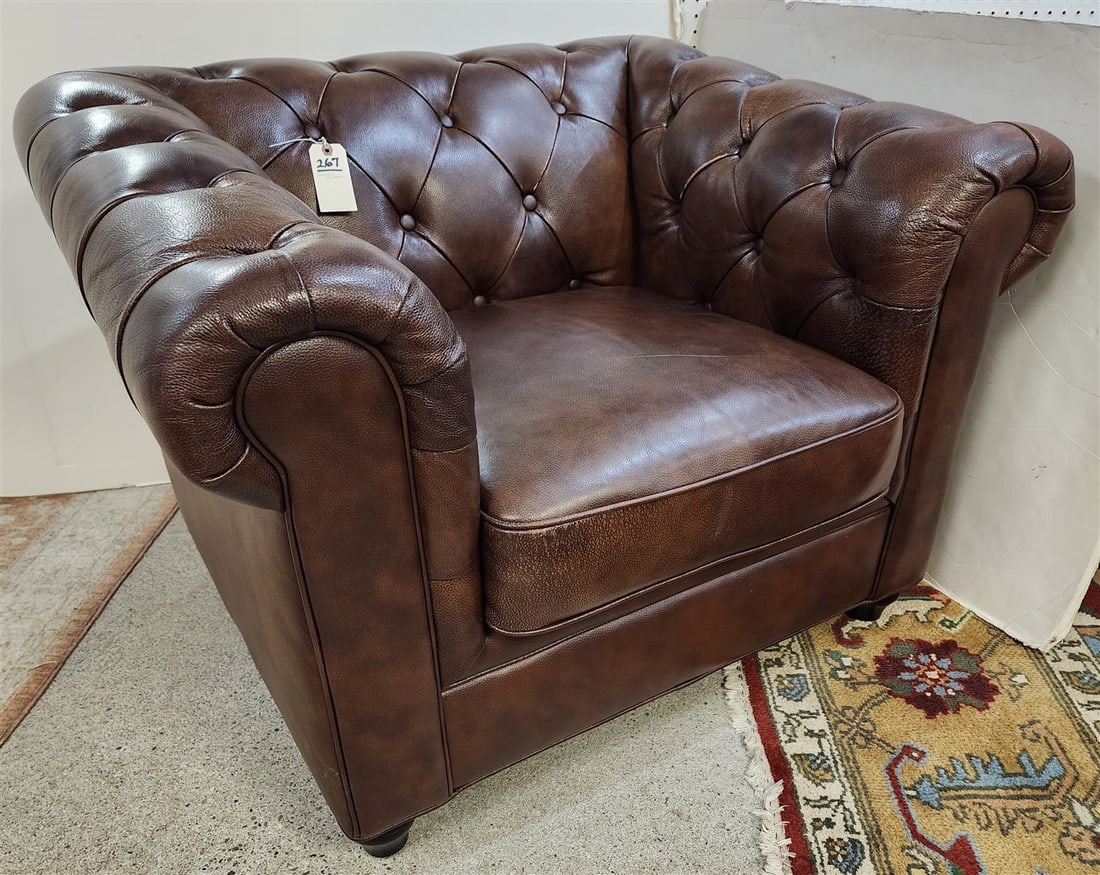 Abbyson Tuscan Leather Club Chair 31" H X 41" W X 24" D: Abbyson Tuscan Leather Club Chair 31" H X 41" W X 24" D