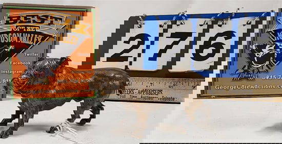 Vintage Bronze Bulldog Figure 2 1/4" H X 4 1/4" L