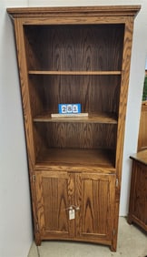 Oak 2 Door Cabinet 6'6" H X 21" W X 16" D