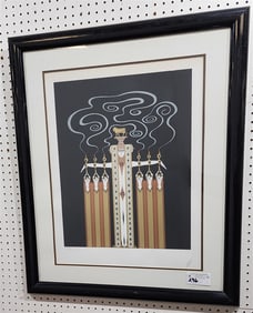 Framed Erte Serigraph Sgnd Erte "At The Theatre Golden Calf" 28/50 25" X 19" w/Frame 24" X 28"
