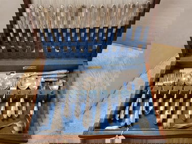 Box Of 2 Silverplate Flaware Sets - National 40 Pc. + National 35 Pc.