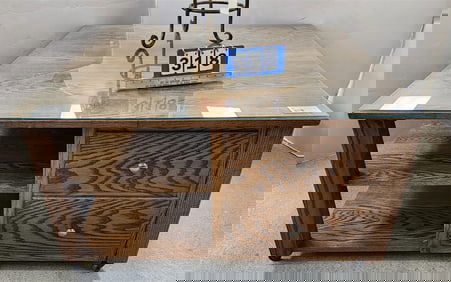 Oak Coffee Table w/2 Drawer & 1 Door 23" H X 42 1/2" Sq.