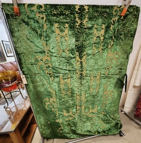 Lot 2 Panels Double Sided Cut Velvet Portiere 8'4 1/2" X 4' W