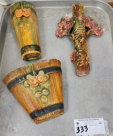 Tray 3 Pc. Weller Woodcraft Wall Pockets 9 1/2" H X 5 3/4" W, 5 1/2" H X 6 1/2" W, 6 3/4" H X 3" W