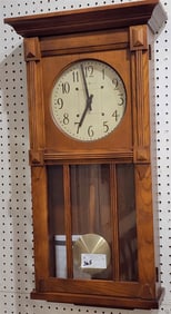 Howard Miller Mission Style Oak Wall Regulator - Battery Op. 32" H X 17" W X 6" D