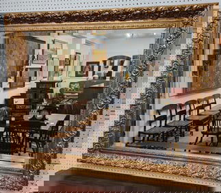 Gilt Framed Bevelled Mirror 46" X 58"