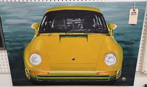 Unframed O/C Porche 911 Sgnd AR '07 2' X 3'