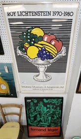 Lot 2 Framed Posters - 1981 Ray Lichtenstein 43" X 29" + Fernand Leger 1963 3' X 26"