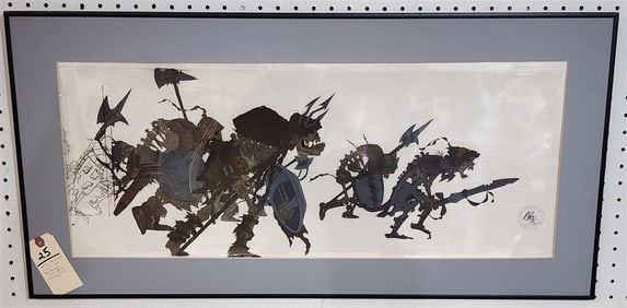 Framed Original Hand Ptd. Movie Film Cel From "The Black Cauldon" Walt Disney Productions 11 1/2"