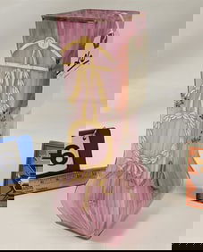 Marble Glass Hand Enameled Vase Made in Czech 12"