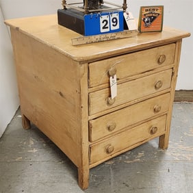 Pine 4 Drawer Side Chest 25" H X 24" W X 28" D