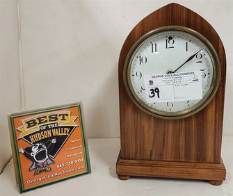 New Haven Mahog Mantel Clock 10" H X 6" W X 5" D