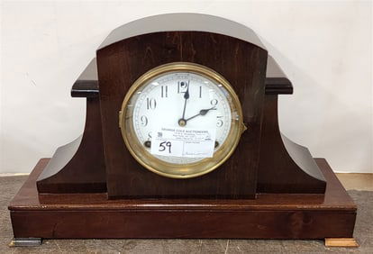 Sessions Mahog Mantel Clock 11" H X 17 1/2" W X 5 1/2" D