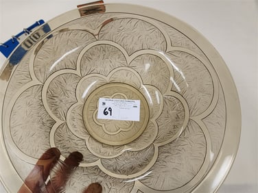 Vintage French Deco Crystal Bowl 3" H X 14 1/2" Diam.