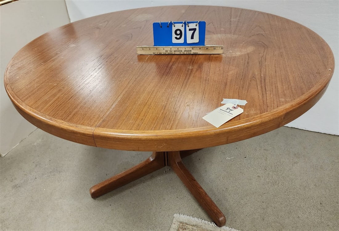 Danish Teak Dining Table 28 1/2" H X 47" Diam. (1 of 3)