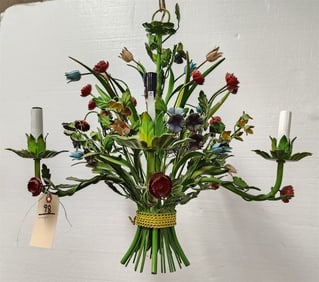 Wrought Botanical Chandelier 21" H X 21" Diam.