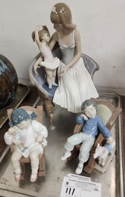 Tray Lladro - Ballerina & Mother 5793, 2- Naptime 5846 + 5448