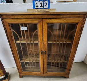 Mahog 2 Door Bookcase 44" H X 37" W X 11" D