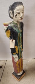 Asian Wood Carving Female Figure 43" H