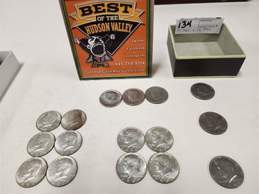 Lot 10 1965 Kennedy Half Dollars + 6 1974 Kennedy Half Dollars