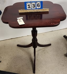 19th C Cherry Clover Top Candle Stand w/Provenance