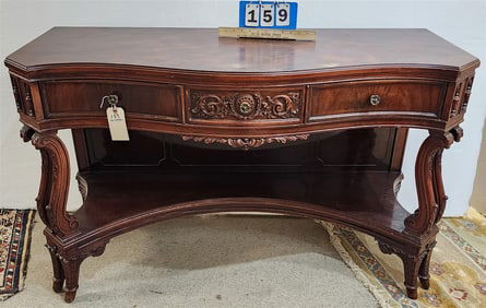 Walnut 3 Drawer Console Table 30 1/2" H X 49 1/2" W X 20" D