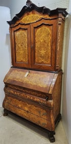 Inlaid Bombay Secretary Bookcase 90 1/2" H X 50" W X 22"  D