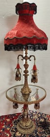 Carl Falkenstein Victorian Gothic Revival Lamp Table 70" H X 2' Diam.