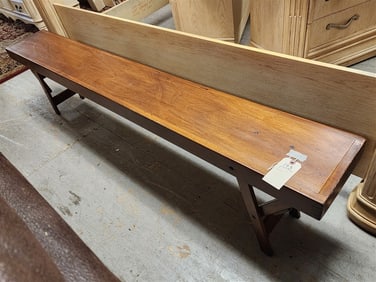 Collabsible Mahog Bench 17 1/2" H X 71 1/2" L X 10" D