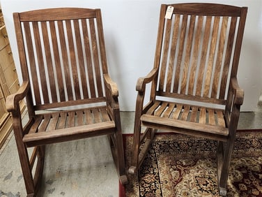 Pr. Teak Rockers 45" H X 25" W X 21" D