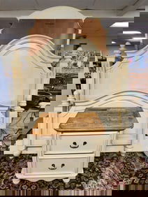 3 Pc. Ptd. Contemporary Bed Set - Dresser 81" H X 66" W X 19 1/2" D, Queen Bed 68" H X 64" W + 2