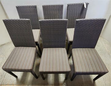 Set 6 Plastic Weave Patio Chairs