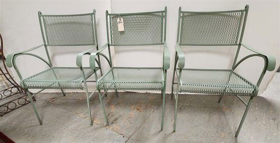 Set 3 Wrought Patio Chairs 32" H X 20 1/2" W X 18" D
