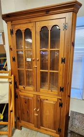 Pine Corner Cabinet 78" H X 43" W X 20" D