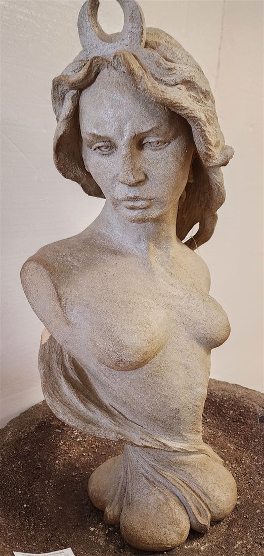 Cast Cement Bust Of A Woman 24 1/2" H (1 of 7)