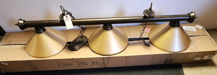 Metal 3 Light Chandelier 15" H X 58" L X 14" D