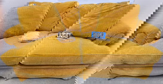 Baker Furn. Uphols. Settee 36" H X 6'6" L X 27" D