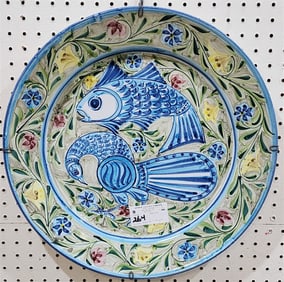 Porches Algarve Glazed Pottery Charger 18 1/2" Diam.