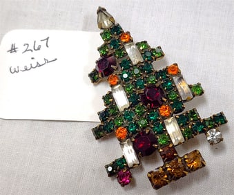 Weiss Christmas Tree Pin 2 1/4"