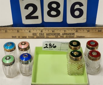 Bx 8 Salt/Peps w/Sterl. & Enameld Tops 1 1/4"