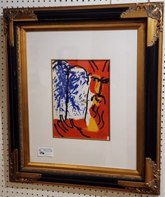 Framed Chagall Litho "Moses" 13 1/2" X 10" w/Frame 31" X 27 1/2"