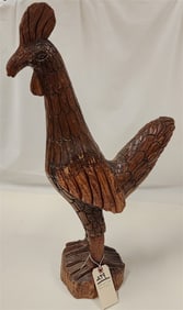Folk Art Carved Wood Rooster Sgnd. Alvin Simms 1978  27"