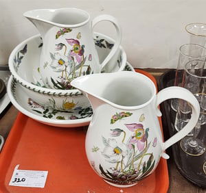 Tray 4 Pc. Portmeirion Botanic Garden - 2 Pitchers 9", 2 Bowls 3 1/4" H X 13" Diam. + 5" H X 11 1/2"