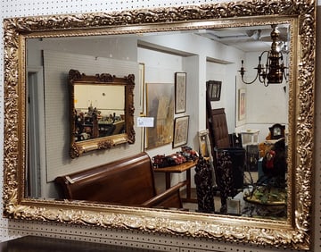 Gilt Framed Bevelled Mirror 36" X 54"